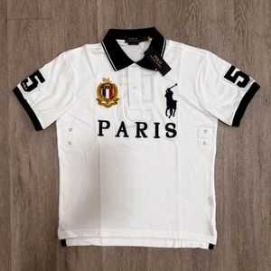 Chief Keef Ralph Lauren Kids White Polo Shirt with Black Accents